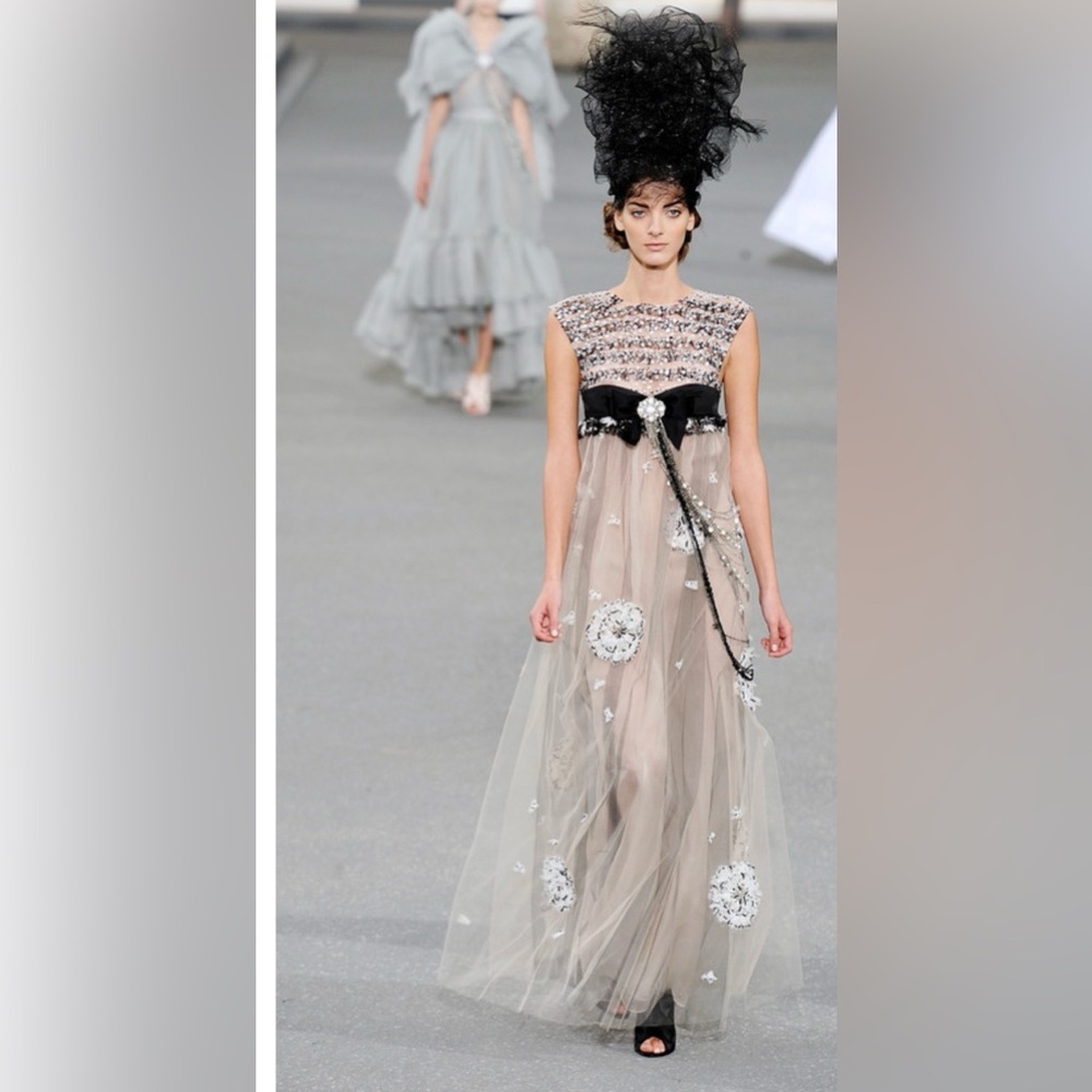 CHANEL Black and Cream Embellished Prom Dress wanted to purchase.